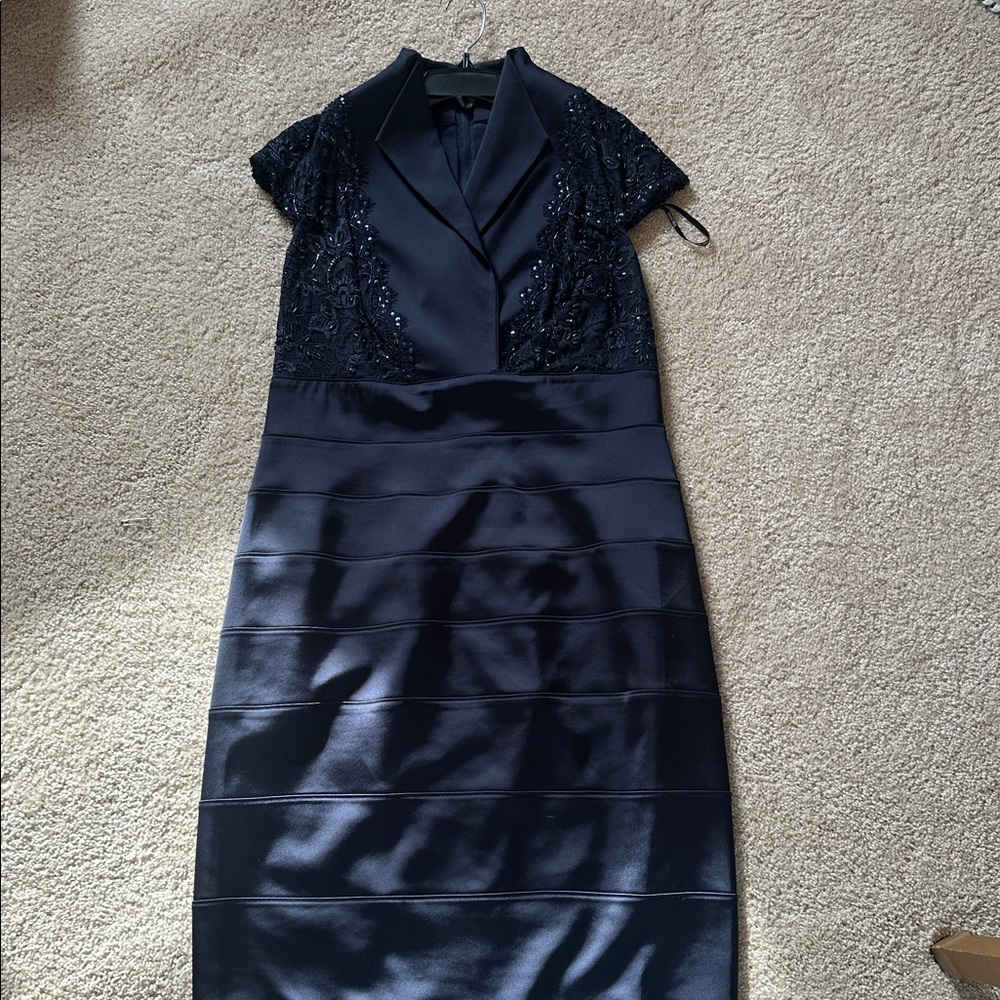 Tadashi Shoji Navy Lace Midi Dress